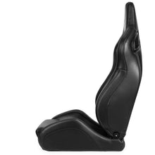 Load image into Gallery viewer, 2pcs Left + Right Universal Racing Seats with Dual Lock Sliders, Black PVC Leather Gray Mesh Shiny Fabric
