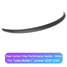 Load image into Gallery viewer, Carbon Fiber/Matte Black Trunk Lid Spoiler For 2025-2026 Tesla Model Y Juniper Spoiler Real Carbon Fiber
