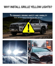 Load image into Gallery viewer, Universal Car 4pcs Waterproof LED Front Grille Amber Lights With Wiring Harness, Fuse, And Upgraded Buckle
