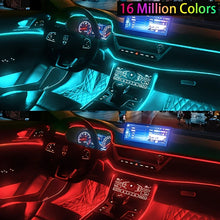 Load image into Gallery viewer, 315-Inch 6-In-1 RGB Multi-Color Fiber Optic Automotive LED Built-In Light Strip, Lighting Kit, Remote Control And APP Control, Automotive On-Board Plug-In LED Light Strip with Music Synchronization Mode, Battery-Free
