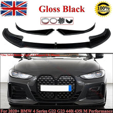 Load image into Gallery viewer, 3pcs Gloss Black Front Bumper Lower Spoiler Diffuser For 2021-2023 BMW 4 Series G22 G23 M-Sport
