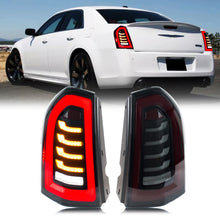 Load image into Gallery viewer, 2pcs Pair LED Tail Lights For 2011-2014 Chrysler 300 300C 300L Dynamic Signal Start-up Animation Black Rear Lamps Assembly
