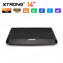 Load image into Gallery viewer, 12V XTRONS Universal Car 14" Car Roof Monitor with USB, SD, AV IN, HDMI-Compatible Digital TFT HD Screen Car TV 1366*768 Pixels Adjustable Angle Built-in FM/IR and Speakers
