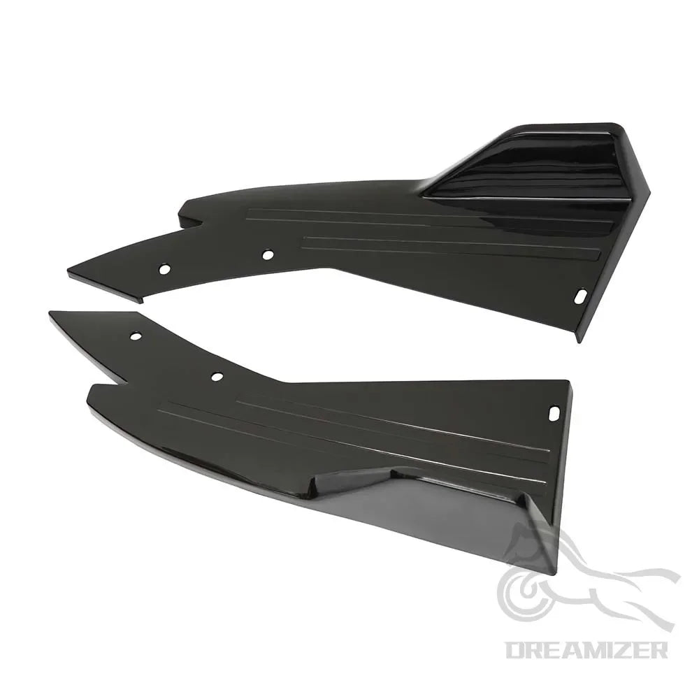 Gloss Black/Carbon Fiber Style Universal Car Rear Bumper Side Winglet Splitters Cover Protection