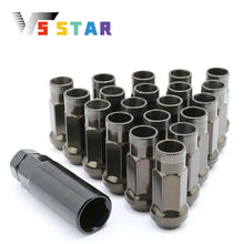 Load image into Gallery viewer, Gold/Titanium 20pcs 48mm Steel Wheel Lug Open End Extended Nuts Set M12x1.5mm with 1pcs Key For Honda Hyundai Chevrolet LN-1011 Not For Wheels With Mag/Ball Seats
