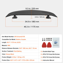 Load image into Gallery viewer, GT Wing Car Spoiler 46.3" Inch Universal Spoiler Compatible For Most Sedans And Coupes High Strength ABS Material Gloss Black
