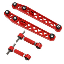 Load image into Gallery viewer, New Aluminum Rear Lower Control Arms + Front Upper Control Arms + Front &amp; Rear Camber Kit For Lowering 1996-2000 Honda Civic
