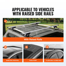 Load image into Gallery viewer, Universal Roof Rack Crossbars For Raised Side Rail Vehicles Adjustable Aliuminum Roof Rail Crossbar Baggage Luggage Carrier 200LBS  Crossbars for SUVs, Sedans
