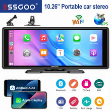 Load image into Gallery viewer, Universal Car 10.26&quot; Screen Portable Touch Screen Apple Carplay Multimedia Player Radio HD GPS Navi WIFI BT MIrror link AUX FM
