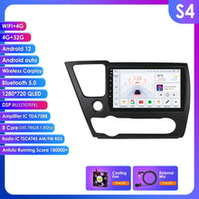 Load image into Gallery viewer, Hizpo 9&#39;&#39; 2 DIN Android 12 Carplay Multimedia Player Car Radio For 2013-2016 Honda Civic Navigation GPS Carplay Auto 4G WIFI 7862 Car Intelligent Player
