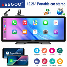 Load image into Gallery viewer, Universal Car 10.26&quot; Screen Portable Touch Screen Apple Carplay Multimedia Player Radio HD GPS Navi WIFI BT MIrror link AUX FM
