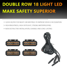Load image into Gallery viewer, Universal Car 4pcs Waterproof LED Front Grille Amber Lights With Wiring Harness, Fuse, And Upgraded Buckle
