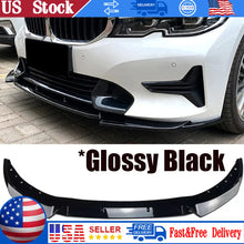 Load image into Gallery viewer, Gloss Black Front Bumper Lower Spoiler Diffuser Splitters For 2019-2022 BMW 3 Series G20 G21 320i
