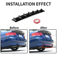 Load image into Gallery viewer, 3pcs 7 Fin Universal Car Rear Bumper Lower Spoiler Diffuser For BMW E60 E46 E90 F10 for Audi A4 B8 A6 Gloss Black/Carbon Fiber Style
