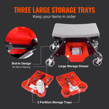 Load image into Gallery viewer, Heavy-Duty Rolling Mechanic Seat With Large Rubber Wheels, Tool Trays, Large Drawer, 300 LBS Capacity Creeper Seat

