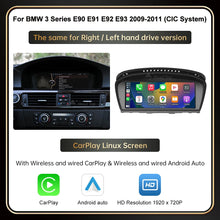 Load image into Gallery viewer, 8.8&#39;&#39; Screen Wireless RoadTop CarPlay/Android Multimedia Screen For 2005-2011 BMW Series 3 Series E90 E91 E92 E93 CCC/CIC System Multimedia Display Screen

