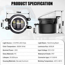 Load image into Gallery viewer, 2pcs Pair 3.5&quot; Inch LED Fog Light White Amber DRL Angel Eye  For 2007-2017 Toyota Corolla Camry Avalon Solora Venza Yaris Matrix Prius RAV4 Sienna 4Runner Highlander Lexus CT200h GS350 GS450h GS460 IS-F ES300h ES350 LX570 RX4
