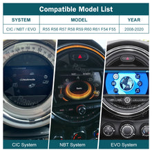 Load image into Gallery viewer, ROADTOP Linux 1 DIN Wireless Apple CarPlay Android Multimedia Player For 2011-2015 Cooper Clubman/Countryman Mini R55 R56 R57 R58 R60 R61 F54 F55 F56 Cooper John Cooper Works
