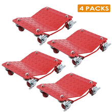 Load image into Gallery viewer, Car Tire Wheel Trolley Dollies 2/4PCS 1500lb Each Weight Capacity Vehicle Skate Moving Tire with 4 Casters Auto Repair Mover
