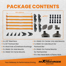 Load image into Gallery viewer, Universal Rear Weld On 4-Link Suspension Lift Kit Heavy Duty 24&quot; Steel Bar For Classic Car/SUV/Lowrider/Ratrod Air Ride
